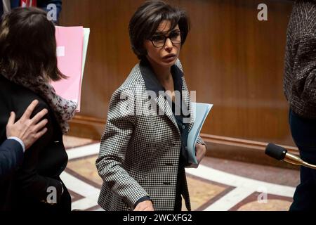 Paris, Frankreich. Januar 2024. Rachida Dati während einer Sitzung mit Fragen an die Regierung in der Nationalversammlung in Paris am 17. Januar 2024. Foto: Eliot Blondet/ABACAPRESS.COM Credit: Abaca Press/Alamy Live News Stockfoto