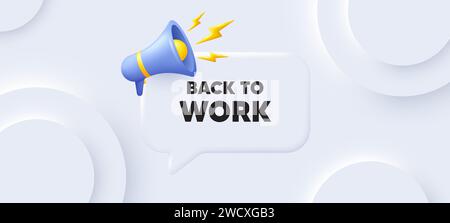 Zurück zur Arbeitsmarkierung. Stellenangebot. Neumorpher Hintergrund. Vektor Stock Vektor