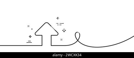 Symbol für die Pfeilzeile hochladen. Richtungspfeil. Durchgehende Linie mit Wellung. Vektor Stock Vektor