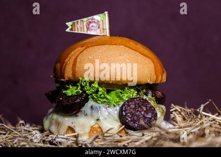 Hamburguesa Nahaufnahme Stockfoto