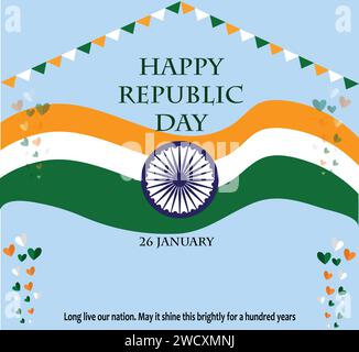 Indien Republik Tag Poster Vektor Illustration Stock Vektor