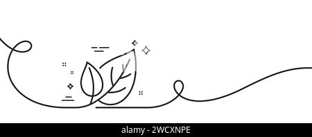 Symbol für Leaves-Linie. Naturpflanzenblatt. Durchgehende Linie mit Wellung. Vektor Stock Vektor