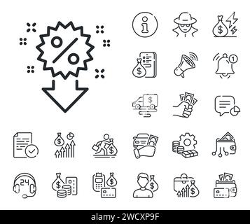 Symbol für Rabattposition. Verkaufsschild. Bargeld, Darlehen und Hypothek. Vektor Stock Vektor