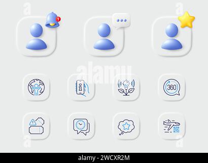 Support, Tickets und Symbole für 360-Grad-Linien. Für Web-App drucken. Vektor Stock Vektor