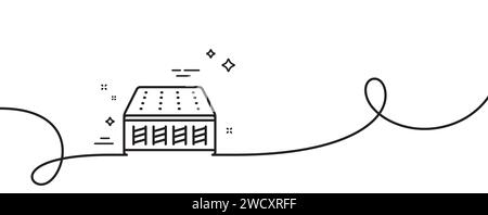 Symbol für Federlinie der Matratzentasche. Orthopädisches Sprungpolster-Zeichen. Durchgehende Linie mit Wellung. Vektor Stock Vektor