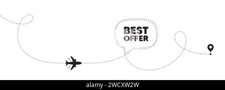 Bestes Angebot. Sonderpreis-Schild. Linienbanner für die Flugbahn. Vektor Stock Vektor