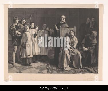 Wahnsinn von Hugo van der Goes, Auguste Danse, nach Emile Charles Wauters, 1878 Druck Belgien Papier Radieren / Trockenpunkt Madness Stockfoto