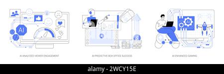 AI in Digital Entertainment abstrakte Konzeptvektorillustrationen. Stock Vektor