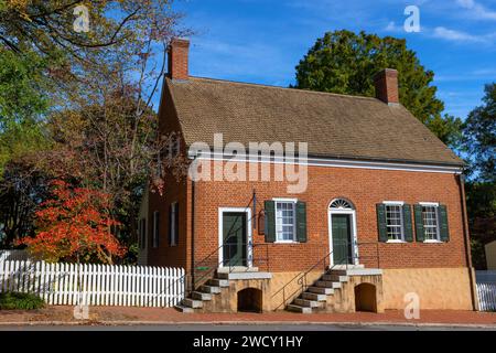 Old Salem, North Carolina, USA - 26. Oktober 2023: Traugott Leinbach House, erbaut 1824 und 1974 rekonstruiert Stockfoto