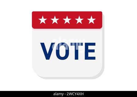 Symbol für die Erinnerung an die Wahlen. Abreißkalender mit amerikanischem Sternsymbol. Stock Vektor