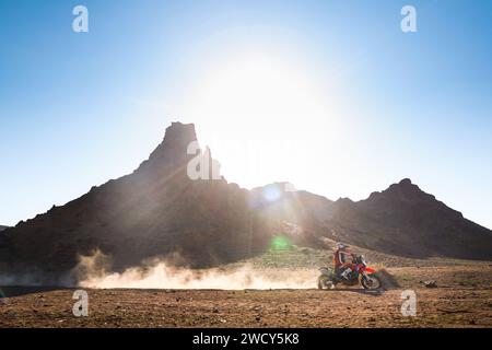 09 BRABEC Ricky (usa), Monster Energy Honda Team, Honda, Motul, Moto, FIM W2RC, Aktion während der 10. Etappe der Dakar 2024 am 17. Januar 2024 um Al Ula, Saudi-Arabien Stockfoto