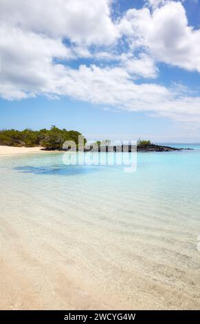 Unberührter Strand auf einer unbewohnten Insel, den Galapagos-Inseln, Ecuador. Stockfoto