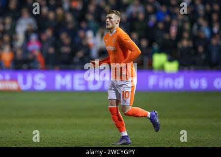 Blackpool, Großbritannien. Januar 2024. Sonny Carey von Blackpool während des Emirates FA Cup Third Round Replay Match Blackpool vs Nottingham Forest in der Bloomfield Road, Blackpool, Vereinigtes Königreich, 17. Januar 2024 (Foto: Gareth Evans/News Images) in Blackpool, Vereinigtes Königreich am 17. Januar 2024. (Foto: Gareth Evans/News Images/SIPA USA) Credit: SIPA USA/Alamy Live News Stockfoto