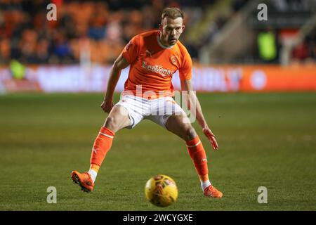 Blackpool, Großbritannien. Januar 2024. Jordan Rhodes of Blackpool während des Emirates FA Cup Third Round Replay Matches Blackpool vs Nottingham Forest in der Bloomfield Road, Blackpool, Vereinigtes Königreich, 17. Januar 2024 (Foto: Gareth Evans/News Images) in Blackpool, Vereinigtes Königreich am 17. Januar 2024. (Foto: Gareth Evans/News Images/SIPA USA) Credit: SIPA USA/Alamy Live News Stockfoto