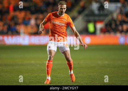 Blackpool, Großbritannien. Januar 2024. Jordan Rhodes of Blackpool während des Emirates FA Cup Third Round Replay Matches Blackpool vs Nottingham Forest in der Bloomfield Road, Blackpool, Vereinigtes Königreich, 17. Januar 2024 (Foto: Gareth Evans/News Images) in Blackpool, Vereinigtes Königreich am 17. Januar 2024. (Foto: Gareth Evans/News Images/SIPA USA) Credit: SIPA USA/Alamy Live News Stockfoto