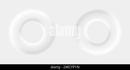 Runde weiße Ikonen im Stil des Neomorphismus Stock Vektor