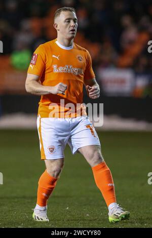 Blackpool, Großbritannien. Januar 2024. Shayne Lavery von Blackpool während des dritten Runde Replay Matches Blackpool vs Nottingham Forest in der Bloomfield Road, Blackpool, Vereinigtes Königreich, 17. Januar 2024 (Foto: Gareth Evans/News Images) in Blackpool, Vereinigtes Königreich am 17. Januar 2024. (Foto: Gareth Evans/News Images/SIPA USA) Credit: SIPA USA/Alamy Live News Stockfoto