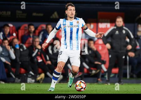 Mikel Oyarzabal von Real Sociedad in Aktion während des LaLiga EA Sports Matches zwischen CA Osasuna und Real Sociedad im El Sadar Stadium am 17. Januar 2024 in Pamplona, Spanien. Quelle: Cesar Ortiz Gonzalez/Alamy Live News Stockfoto