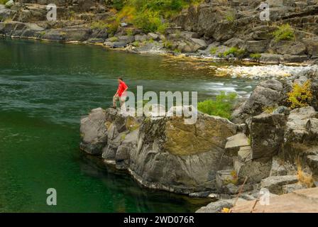 The Forks (Zusammenfluss von Middle und South Forks Smith River), Smith River National Recreation Area, Smith Wild and Scenic River, Six Rivers National F Stockfoto