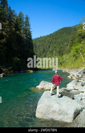 Middle Fork Smith River, Smith River National Recreation Area, Smith Wild and Scenic River, sechs Flüssen National Forest, Kalifornien Stockfoto