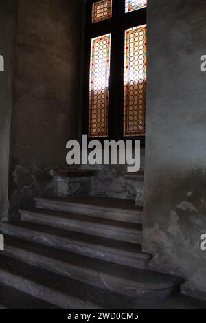 Ein Teil des Innenraums der Burg Corvin in Hunedoara, Rumänien Stockfoto