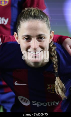 Leganes, Spanien. Januar 2024. Ona Batlle aus Barcelona während des Spiels Barcelona FC gegen Real Madrid FC im zweiten Halbfinale des spanischen Superpokals der Frauen im Estadio Municipal de Butarque. Quelle: Isabel Infantes/Empics/Alamy Live News Stockfoto