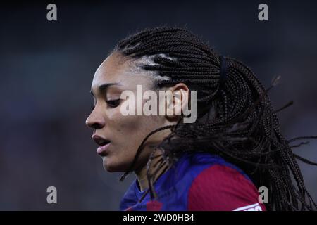 Leganes, Spanien. Januar 2024. Salma Paralluelo aus Barcelona während des Spiels Barcelona FC gegen Real Madrid FC im zweiten Halbfinale des spanischen Superpokals der Frauen im Estadio Municipal de Butarque. Quelle: Isabel Infantes/Empics/Alamy Live News Stockfoto