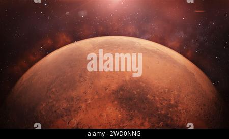 Mars - Oberfläche des roten Planeten. Bild vom Mars, dem roten Planeten. Stockfoto