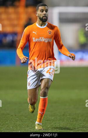 Blackpool, Großbritannien. Januar 2024. CJ Hamilton von Blackpool während des Emirates FA Cup Third Round Replay Matches Blackpool vs Nottingham Forest in der Bloomfield Road, Blackpool, Vereinigtes Königreich, 17. Januar 2024 (Foto: Gareth Evans/News Images) in Blackpool, Vereinigtes Königreich am 17. Januar 2024. (Foto: Gareth Evans/News Images/SIPA USA) Credit: SIPA USA/Alamy Live News Stockfoto