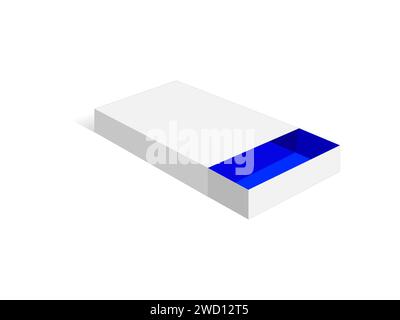 Match Box, Schubladenbox, Schiebebox, 3D Box, Vektordatei Stock Vektor