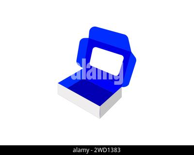 Rechteckschachtel, Geschenkschachtel, Dieline-Vorlage, Vektordatei Stock Vektor