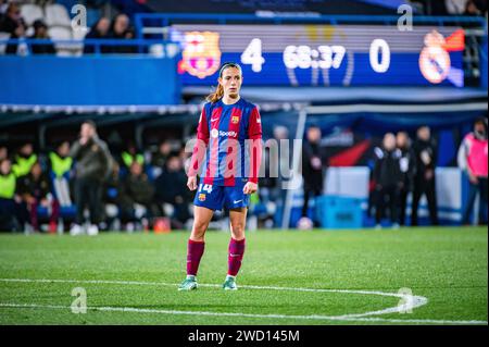 Leganes, Spanien. Januar 2024. Aitana Bonmati aus Barcelona im Halbfinale Supercopa de Espana Femenina zwischen Barcelona und Real Madrid im Estadio Municipal Butarque. Endpunktzahl: Barcelona 4:0 Real Madrid. (Foto: Alberto Gardin/SOPA Images/SIPA USA) Credit: SIPA USA/Alamy Live News Stockfoto