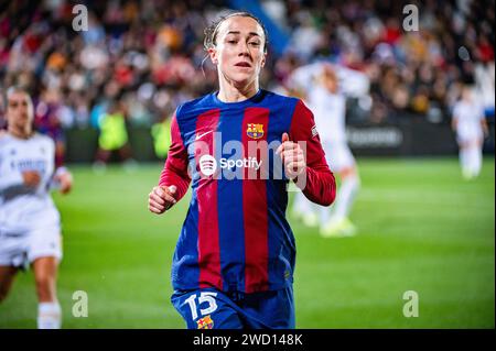 Leganes, Spanien. Januar 2024. Lucy Bronze aus Barcelona wurde im Halbfinale der Supercopa de Espana Femenina zwischen Barcelona und Real Madrid im Estadio Municipal Butarque gesehen. Endpunktzahl: Barcelona 4:0 Real Madrid. (Foto: Alberto Gardin/SOPA Images/SIPA USA) Credit: SIPA USA/Alamy Live News Stockfoto