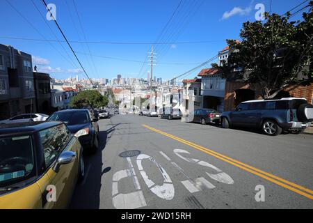 San Francisco: Allgemeiner Blick nach Norden in Richtung Innenstadt vom Potrero Hill. Stockfoto