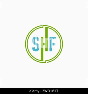 Logo Design Grafikkonzept kreative Premium abstrakte Vektor Stock Letter erste SHF Schriftart zwei Zeilen miteinander verbunden. Verwandt mit Monogramm-Typographie-Technologie Stock Vektor