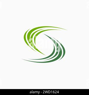 Logo Design Grafikkonzept kreative Premium abstrakte Vektorstock Anfangsbuchstabe S Schriftart Swoosh Spin Flip in Bezug auf Monogramm Typografie Windrotation Stock Vektor