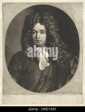 Porträt von Jan Antonides van der Goes, Jacob Gole, 1670–1724 Druck Jan Antonides van der Goes, Amsterdamer Dichter, Theaterübersetzer und Dramatiker. Amsterdam Papierperücke Stockfoto