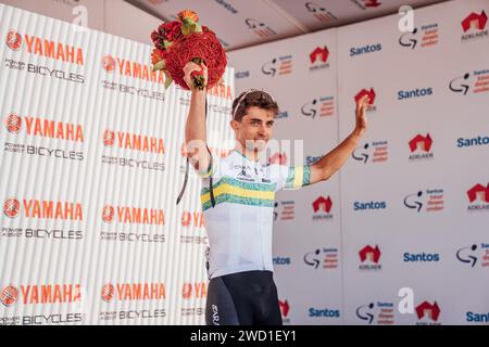 Adelaide, Australien. Januar 2024. Bild von Zac Williams/SWpix.com - 18/01/2024 - Radfahren - 2024 Tour Down Under - Stufe 3: TeebaumGully nach Cambelltown (145 km) - Tristan Saunders, Team Australien. Quelle: SWpix/Alamy Live News Stockfoto