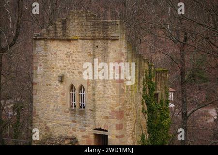 Das mittelalterliche Hambacher Schloss in Neustadt Stockfoto