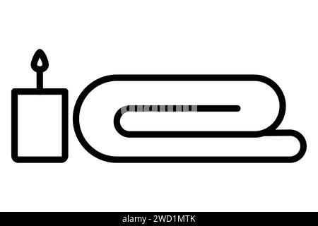 Badetuch Symbol. Symbol für Spa-Behandlungen und Verwöhnung. Liniensymbolstil. Elementabbildung Stock Vektor