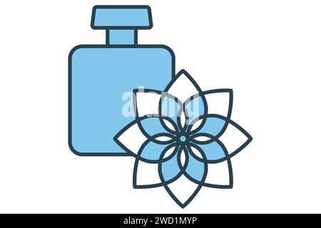 Symbol für ätherisches Öl. Symbol für Aromatherapie und Entspannung. Symbolstil für flache Linien. Elementabbildung Stock Vektor