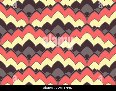 Nahtloses Muster mit geometrischen Flammstich-Motiven Stock Vektor