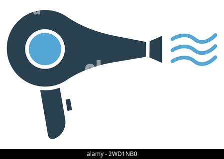 Symbol für Haartrockner. Symbol für Friseur und Friseurservice. Symbolstil durchgehend. Elementabbildung Stock Vektor