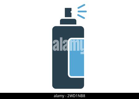 Haarspray-Symbol. Symbol für Haarstyling-Produkte. Symbolstil durchgehend. Elementabbildung Stock Vektor
