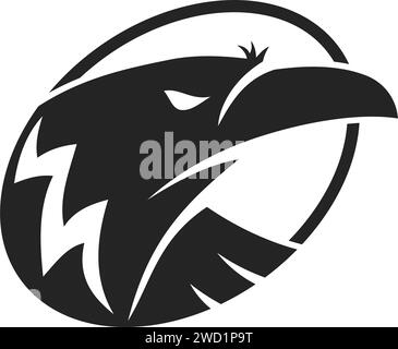 Crow-Logo-Vorlage isoliert. Markenidentität. Symbol abstrakte Vektorgrafik Stock Vektor