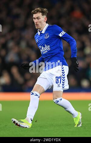 Liverpool, Großbritannien. Januar 2024. James Garner von Everton während des Everton FC gegen Crystal Palace FC Emirates FA Cup 3rd Round Replay im Goodison Park, Liverpool, England, Großbritannien am 17. Januar 2024 Credit: Every Second Media/Alamy Live News Stockfoto