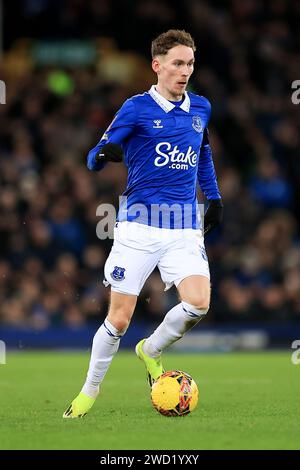 Liverpool, Großbritannien. Januar 2024. James Garner von Everton während des Everton FC gegen Crystal Palace FC Emirates FA Cup 3rd Round Replay im Goodison Park, Liverpool, England, Großbritannien am 17. Januar 2024 Credit: Every Second Media/Alamy Live News Stockfoto