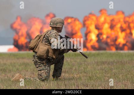 Eine Demonstration der Marine Air-Ground Task Force auf der Marine Corps Air Station Iwakuni, Japan. Stockfoto