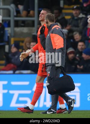 Sam Johnstone aus Crystal Palace wird medizinisch behandelt und wird verletzt ersetzt. - Crystal Palace gegen Liverpool, Premier League, Selhurst Park Stadium, Croydon, Großbritannien - 9. Dezember 2023 nur redaktionelle Verwendung - DataCo-Einschränkungen gelten. Stockfoto