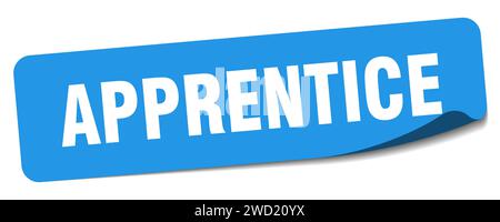 Auszubildender Aufkleber. Rechteckiges Etikett für Lehrlinge isoliert auf weißem Hintergrund Stock Vektor